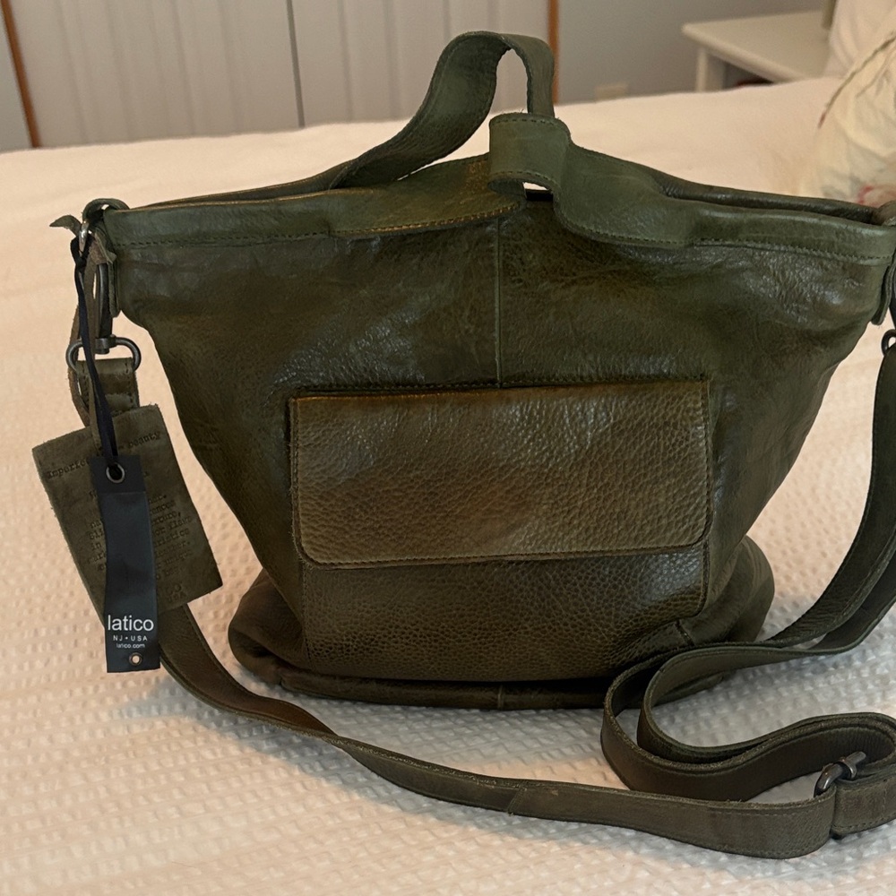 Latico Bianca Leather Crossbody Bag-Moss